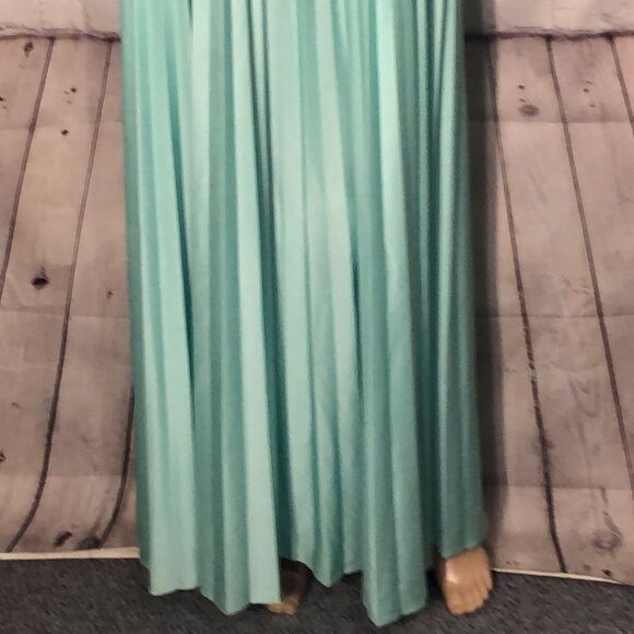 Vintage Mint Green Hostess or Cruise Dress 1970s Does 1930s No Tags Small Medium - Picture 4 of 8